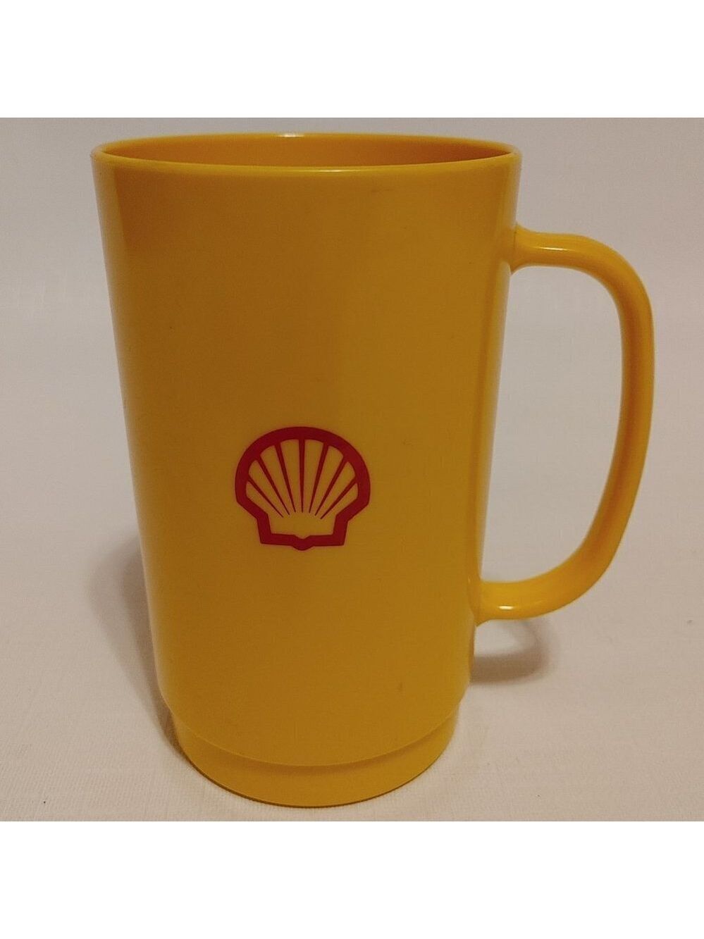 BRIGHT Vintage Shell Gas Station Mug Made in CANADA Plastic